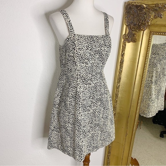 NWT American Eagle Outfitters Animal Print A-Line Cotton Linen Dress $44.95 - Picture 2 of 5